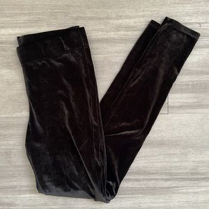 Chaser size small black velour velvet thick warm leggings